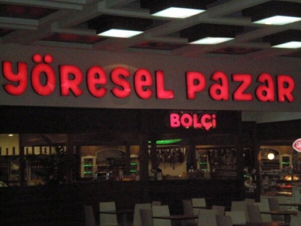 Yöresel Pazar Işıklı Tabela